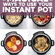 Food in Instant Pots with text that says how to use your Instant Pot.
