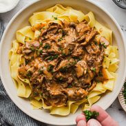 Beef stroganoff pin.