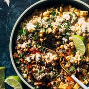 Elote style quinoa salad pin
