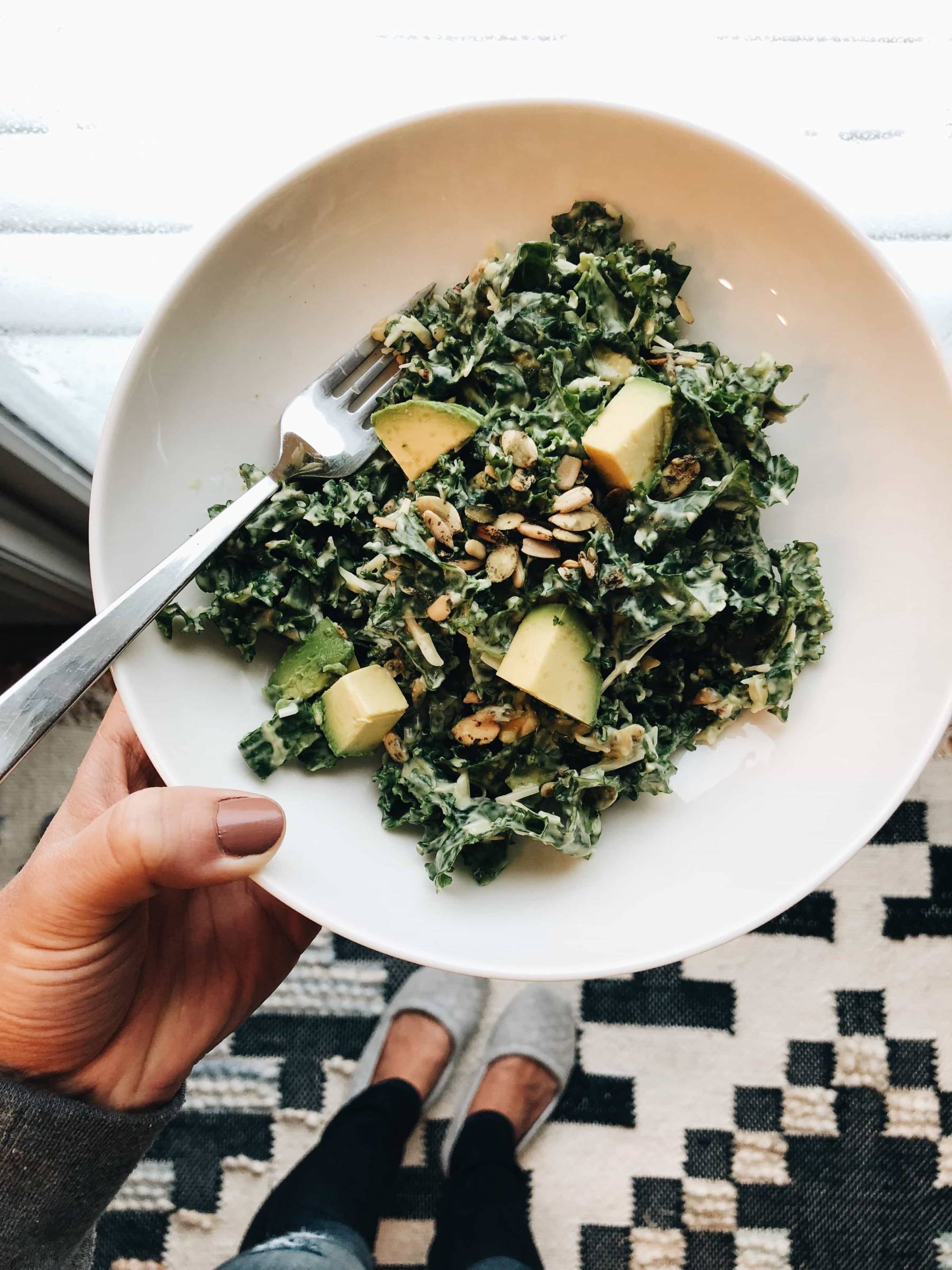Kale salad on a plate.