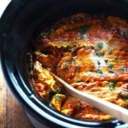 Super Easy Skinny Veggie Crockpot Lasagna - a handful of simple ingredients for a healthy family dinner. | https://health-update.today