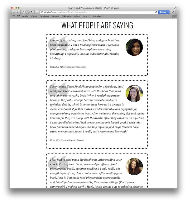 Social Proof via Testimonials.